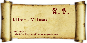Ulbert Vilmos névjegykártya